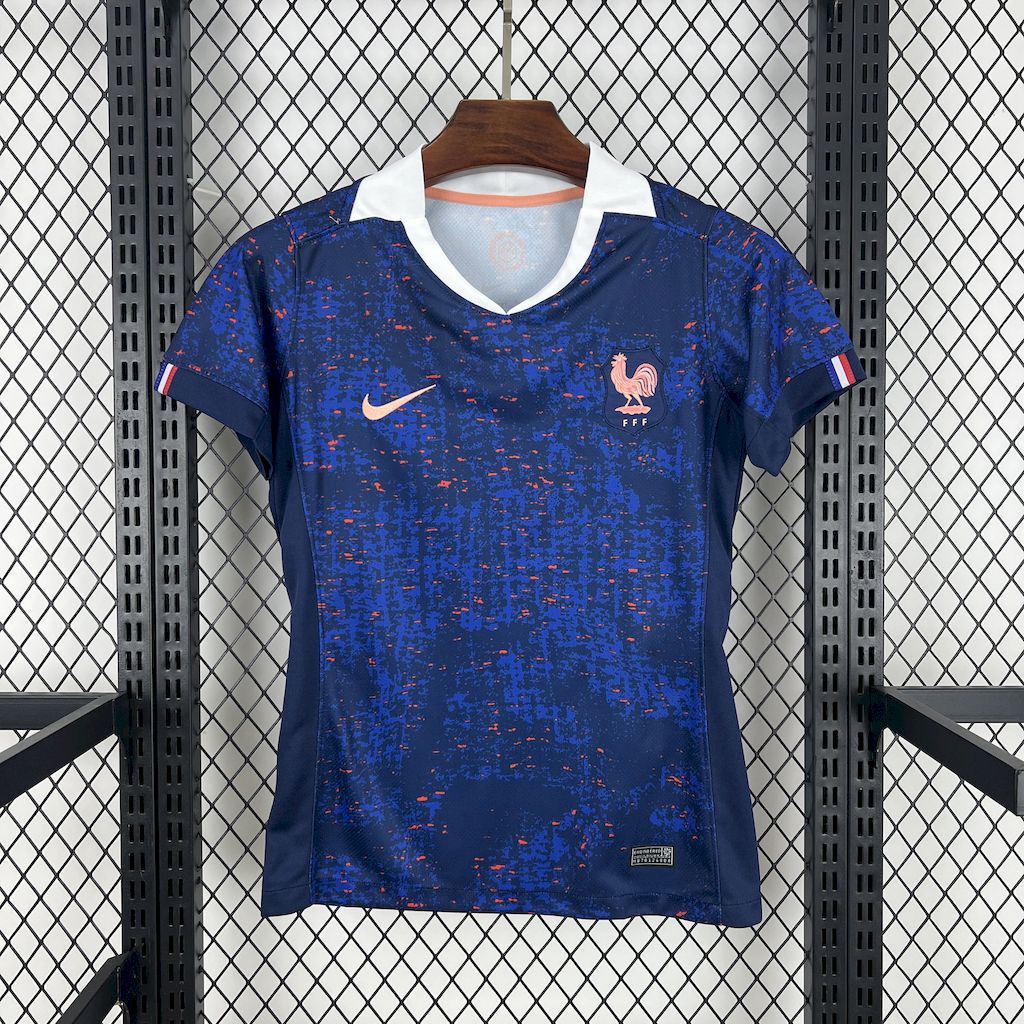 France Soccer Jersey Home Women's Custom Shirt 2025 - ujerseystore