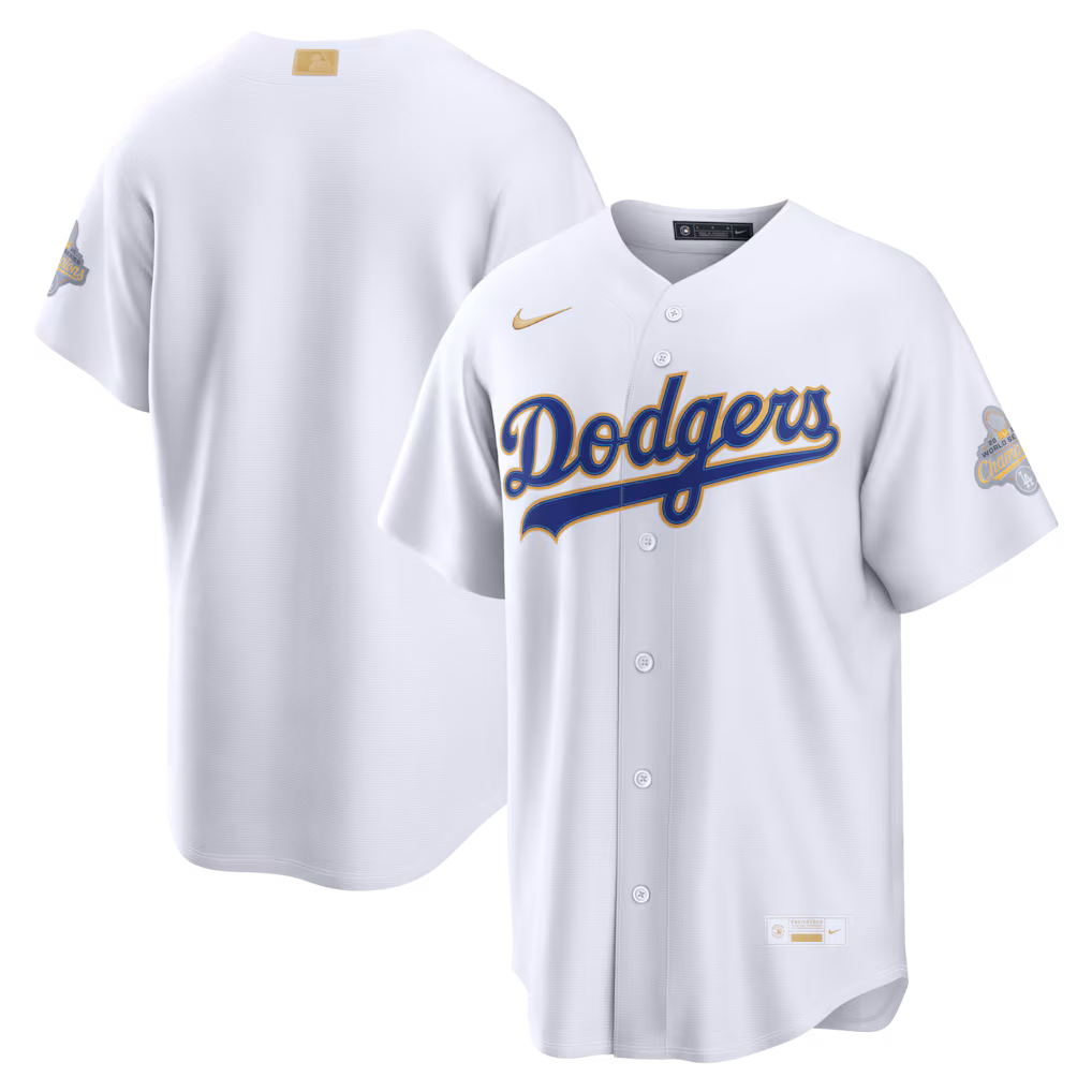 Men's Los Angeles Dodgers Nike White 2026 Gold Collection Stadium Jersey