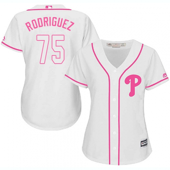 Women's Majestic Philadelphia Phillies #75 Francisco Rodriguez Replica White Fashion Cool Base MLB Jersey - Ujersey