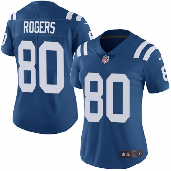 Women's Nike Indianapolis Colts #80 Chester Rogers Royal Blue Team Color Vapor Untouchable Limited Player NFL Jersey - Ujersey