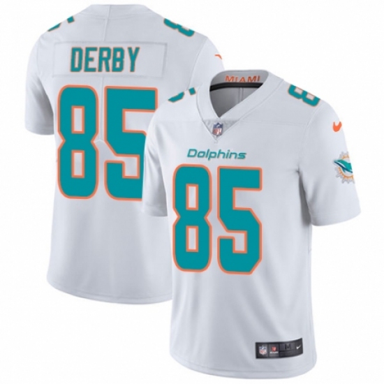 Youth Nike Miami Dolphins #85 A.J. Derby White Vapor Untouchable Elite Player NFL Jersey - Ujersey