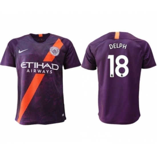 Manchester City #18 Delph Third Soccer Club Jersey