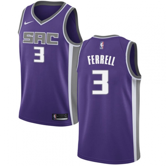Men's Nike Sacramento Kings #3 Yogi Ferrell Swingman Purple NBA Jersey - Icon Edition - Ujersey