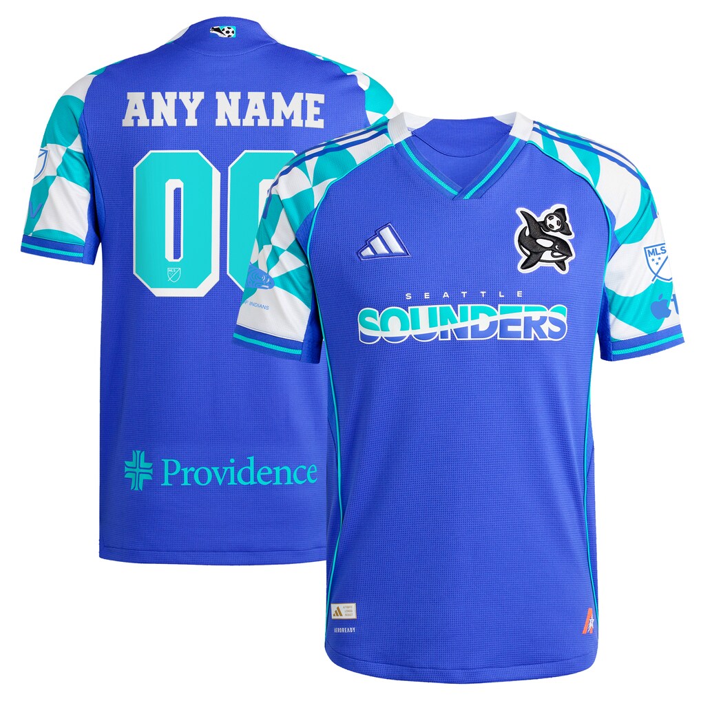 Men's Seattle Sounders FC adidas Blue 2025 Third Authentic Custom Jersey - Ujersey