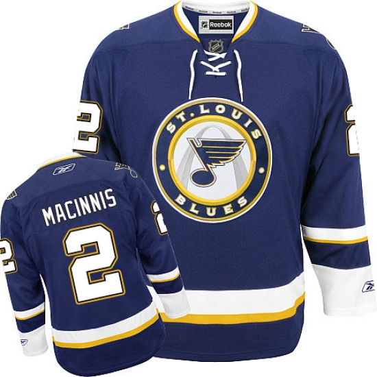 Men's Reebok St. Louis Blues #2 Al Macinnis Authentic Navy Blue Third NHL Jersey - Ujersey