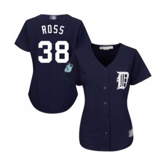 Women's Detroit Tigers #38 Tyson Ross Replica Navy Blue Alternate Cool Base Baseball Jersey - Ujersey