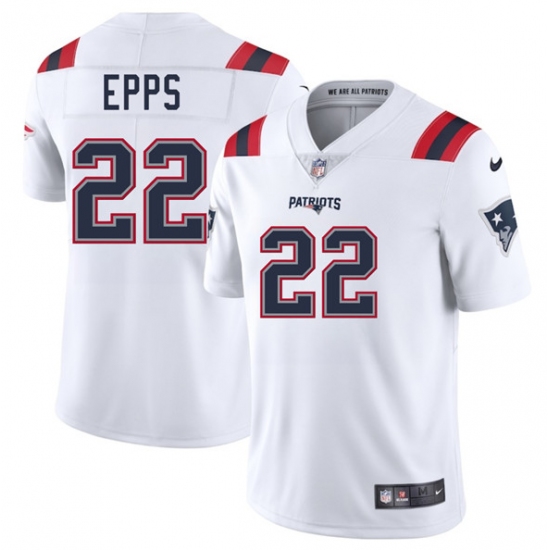 Men's New England Patriots #22 Marcus Epps White 2025 Vapor Limited Football Stitched Jersey