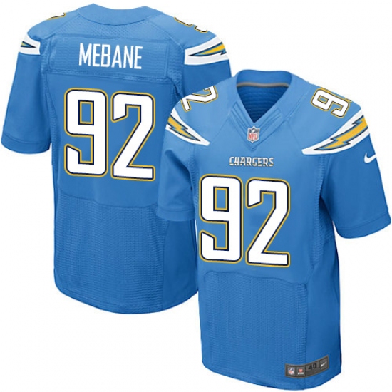Men's Nike Los Angeles Chargers #92 Brandon Mebane Elite Electric Blue Alternate NFL Jersey - Ujersey