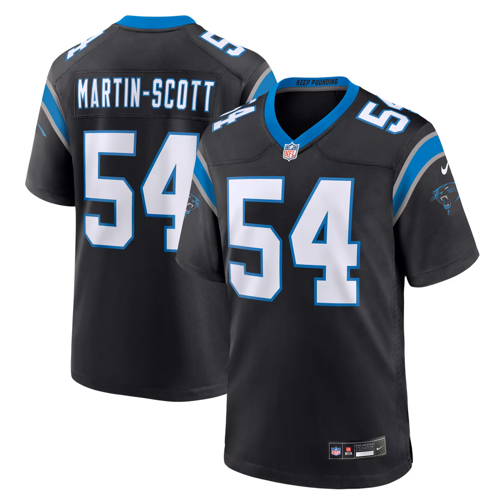 Men's Carolina Panthers Bam Martin Scott Nike Black Team Game Jersey - U-jersey