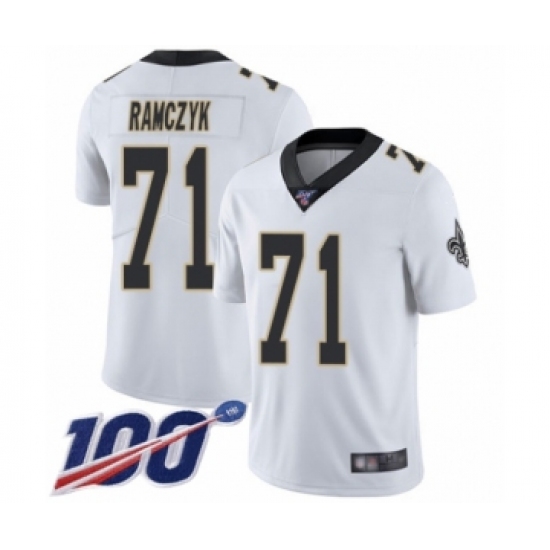Men's New Orleans Saints #71 Ryan Ramczyk White Vapor Untouchable Limited Player 100th Season Football Jersey - Ujersey