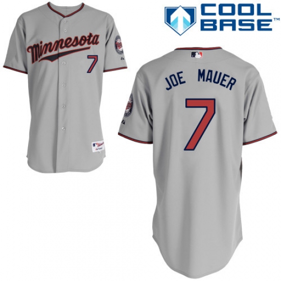 Women's Majestic Minnesota Twins #7 Joe Mauer Authentic Grey Road Cool Base MLB Jersey - Ujersey