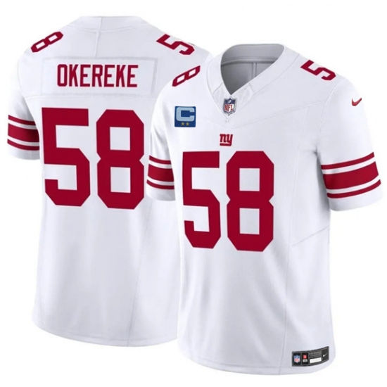 Men's New York Giants #58 Bobby Okereke White 2025 F.U.S.E. With 2-Star C Vapor Untouchable Limited Football Stitched Jersey - Ujersey