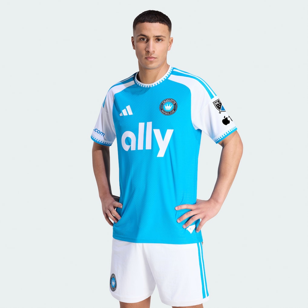 Men's Charlotte FC adidas Blue 2026 Carolina Kit: Crowns Up On-Field Authentic Patch Jersey - ujerseystore