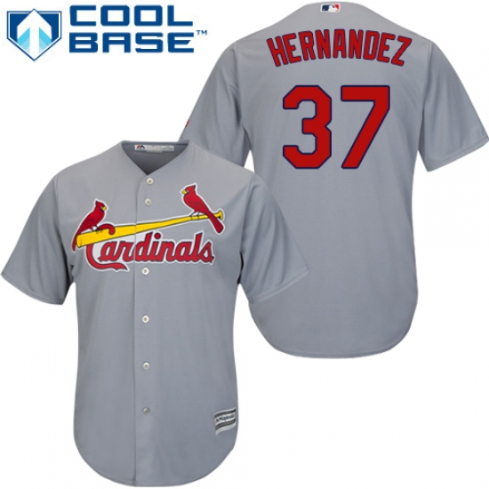 Youth Majestic St. Louis Cardinals #37 Keith Hernandez Authentic Grey Road Cool Base MLB Jersey - Ujersey
