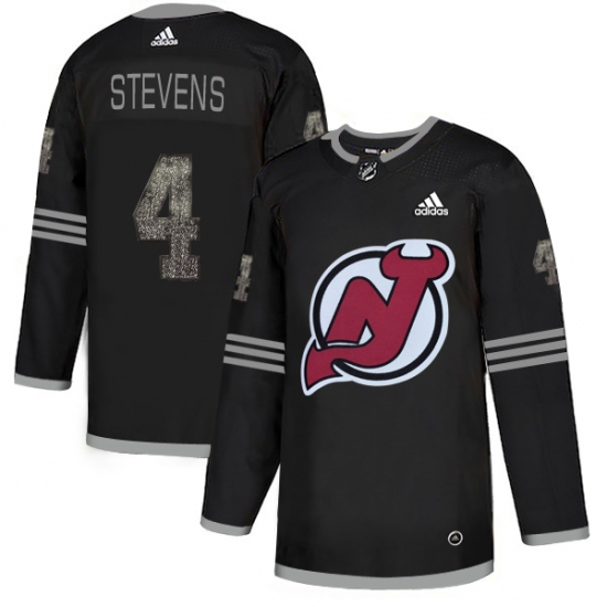 Men's Adidas New Jersey Devils #4 Scott Stevens Black Authentic Classic Stitched NHL Jersey - Ujersey