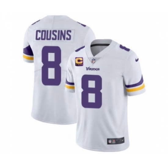 Men's Minnesota Vikings 2022 #8 Kirk Cousins White With 4-Star C Patch Vapor Untouchable Limited Stitched NFL Jersey - Ujersey