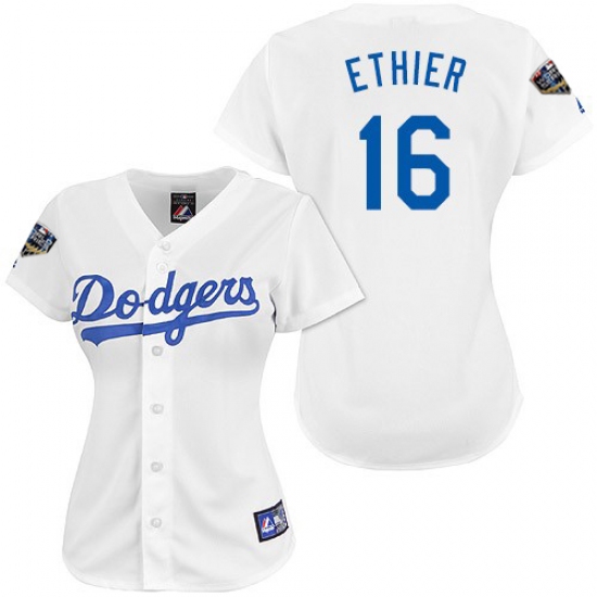 Women's Majestic Los Angeles Dodgers #16 Andre Ethier Authentic White 2018 World Series MLB Jersey - Ujersey