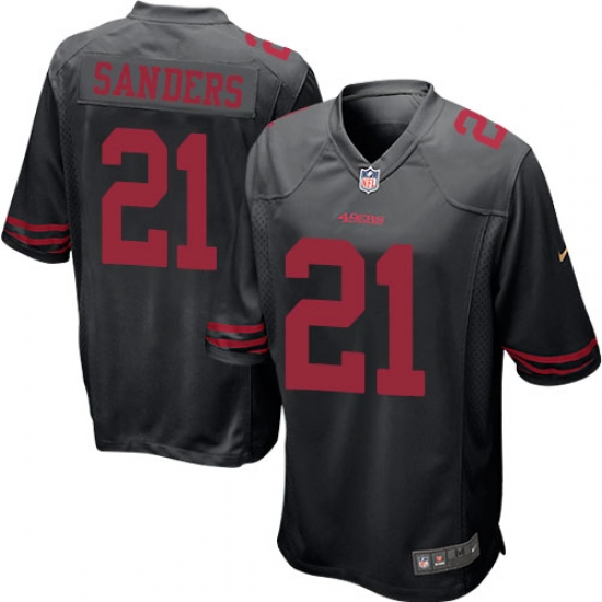 Men's Nike San Francisco 49ers #21 Deion Sanders Game Black NFL Jersey - Ujersey