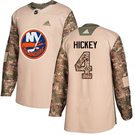 Men's Adidas New York Islanders #4 Thomas Hickey Authentic Camo Veterans Day Practice NHL Jersey - Ujersey