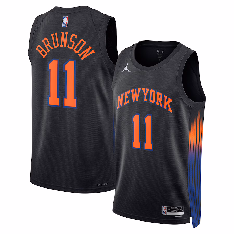Unisex New York Knicks Jalen Brunson Jordan Brand Black Swingman Jersey - Statement Edition - Ujersey NHL