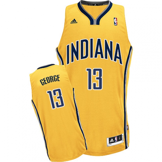Youth Adidas Indiana Pacers #13 Paul George Swingman Gold Alternate NBA Jersey - Ujersey