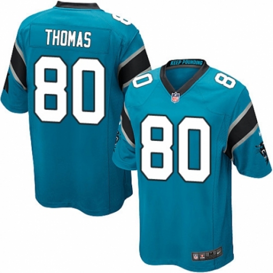 Men's Nike Carolina Panthers #80 Ian Thomas Game Blue Alternate NFL Jersey - Ujersey