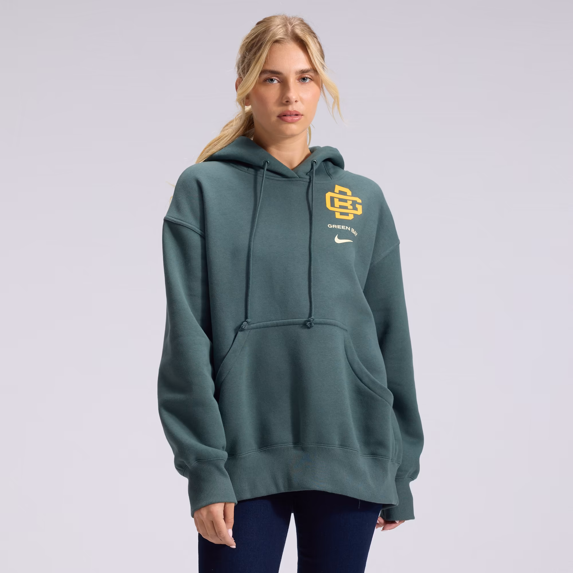 Women's Green Bay Packers  Nike Green 2026 Rivalries Collection Oversized Pullover Hoodie - Ujersey
