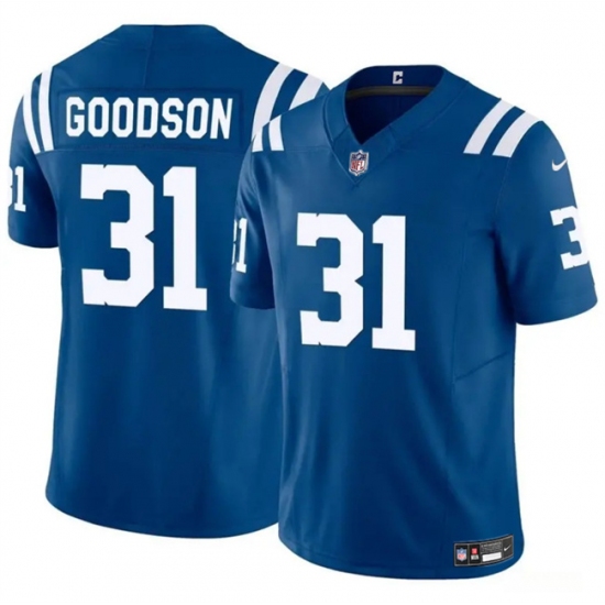 Men's Indianapolis Colts #31 Tyler Goodson Blue 2024 F.U.S.E. Vapor Limited Stitched Football Jersey - Ujersey