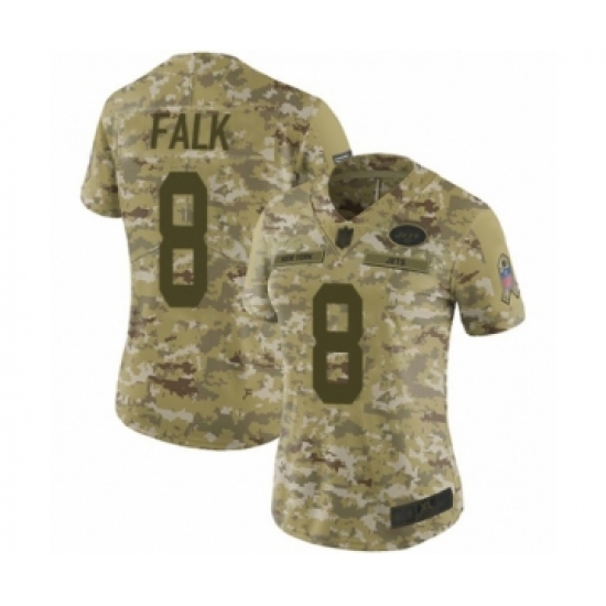 Women's New York Jets #8 Luke Falk Limited Camo 2018 Salute to Service Football Jersey