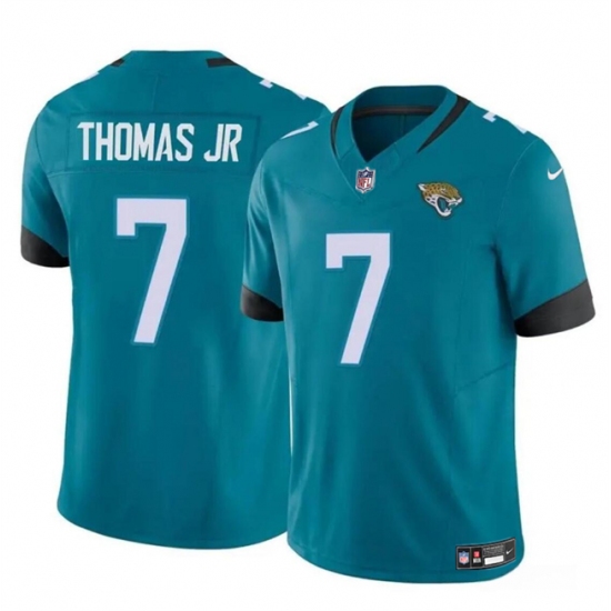 Men's Jacksonville Jaguars #7 Brian Thomas Jr Teal 2024 Draft F.U.S.E Vapor Untouchable Limited Football Stitched Jersey - Ujersey