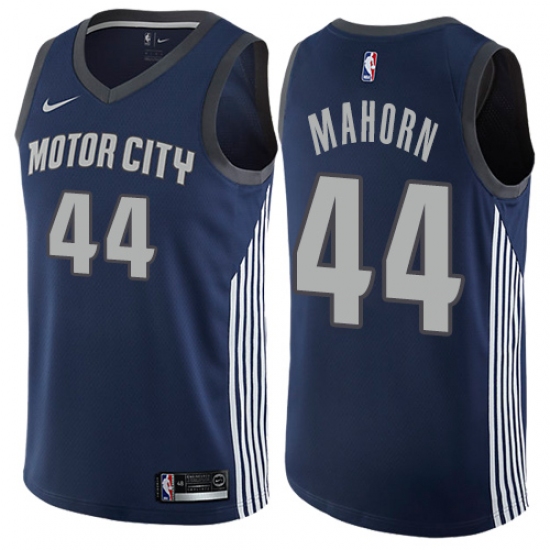 Youth Nike Detroit Pistons #44 Rick Mahorn Swingman Navy Blue NBA Jersey - City Edition - Ujersey