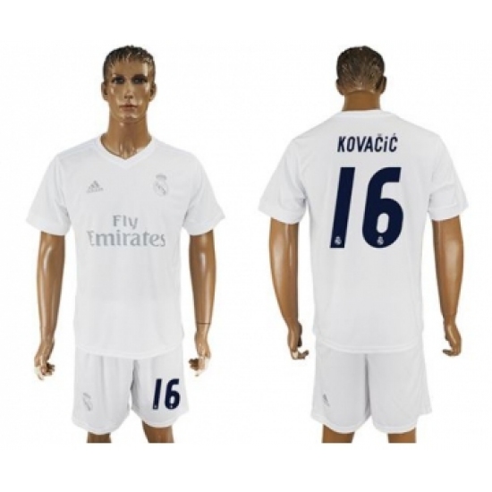 Real Madrid #16 Kovacic Marine Environmental Protection Home Soccer Club Jersey