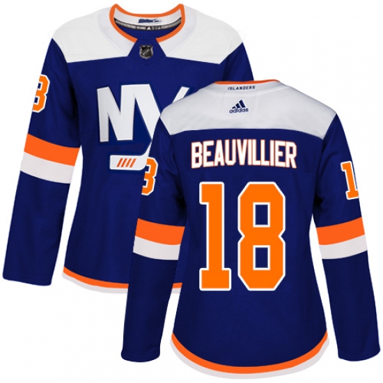 Women's Adidas New York Islanders #18 Anthony Beauvillier Premier Blue Alternate NHL Jersey - Ujersey