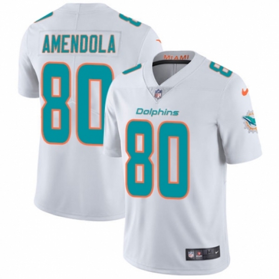 Men's Nike Miami Dolphins #80 Danny Amendola White Vapor Untouchable Limited Player NFL Jersey - Ujersey