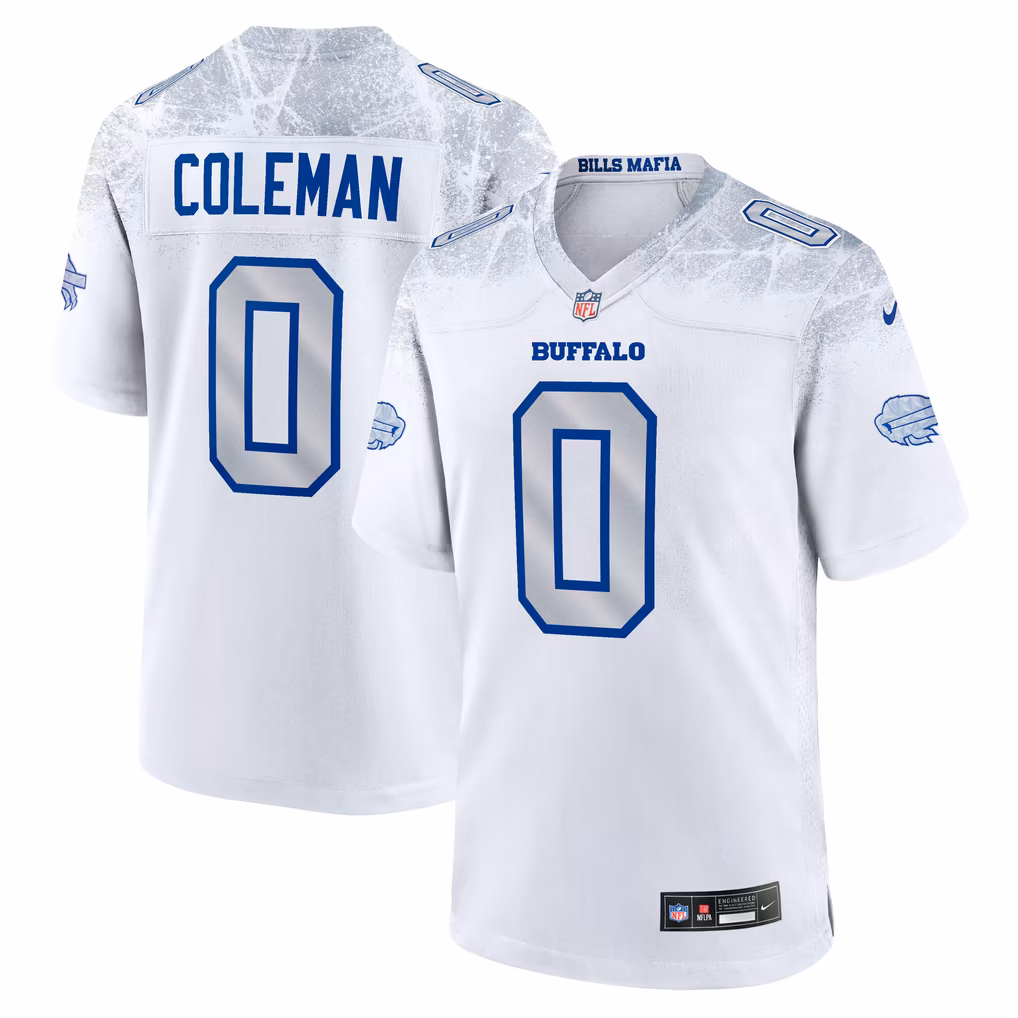Men's Buffalo Bills Keon Coleman Nike White Rivalries Collection Game Jersey