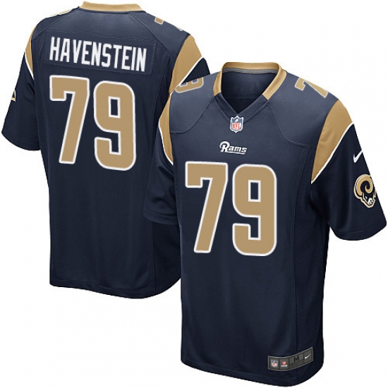 Men's Nike Los Angeles Rams #79 Rob Havenstein Game Navy Blue Team Color NFL Jersey - Ujersey