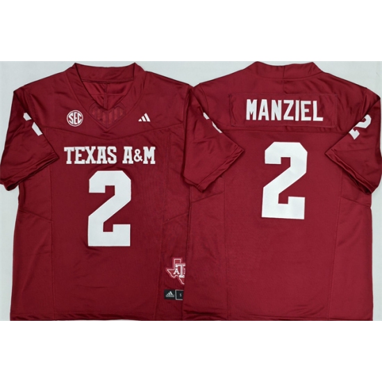 Men's Texas A&M Aggies Lions #2 Johnny Manziel Red 2025 F.U.S.E. Stitched Jersey - ujerseystore