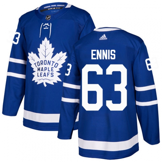 Men's Adidas Toronto Maple Leafs #63 Tyler Ennis Authentic Royal Blue Home NHL Jersey - Ujersey