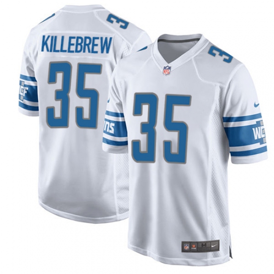 Men's Nike Detroit Lions #35 Miles Killebrew Game White NFL Jersey - Ujersey