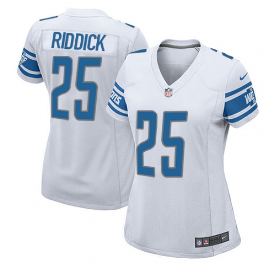 Women's Nike Detroit Lions #25 Theo Riddick Game White NFL Jersey - Ujersey