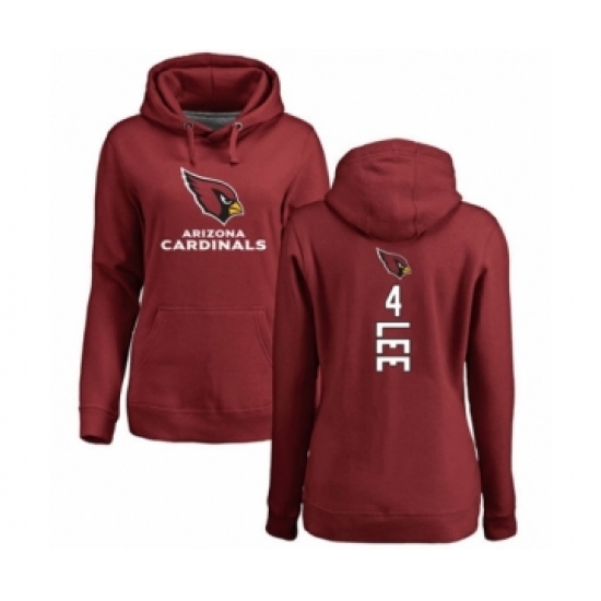 Football Women's Arizona Cardinals #4 Andy Lee Maroon Backer Pullover Hoodie - Ujersey
