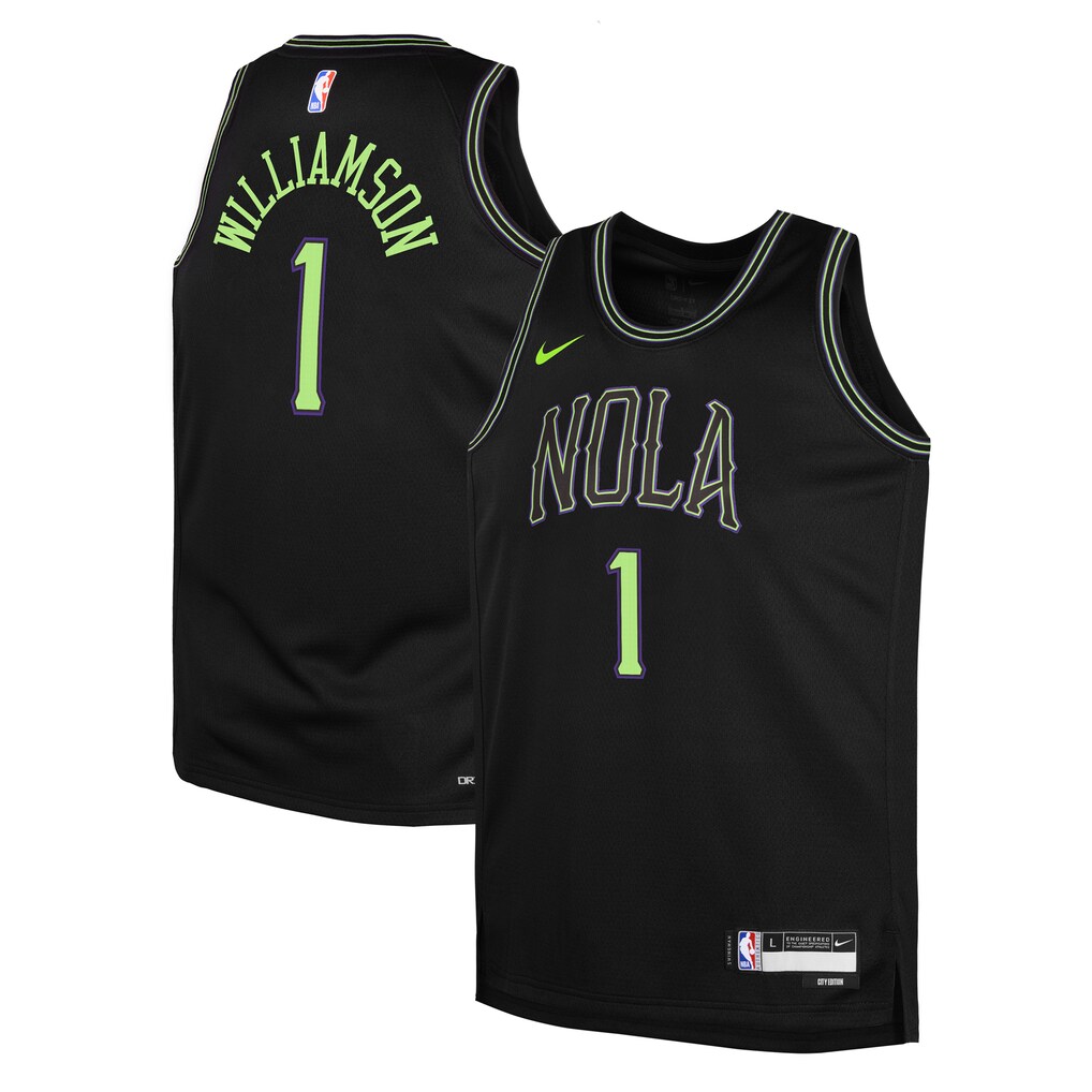 Youth New Orleans Pelicans Zion Williamson Nike Black 2025/26 City Edition Swingman Jersey - ujerseystore