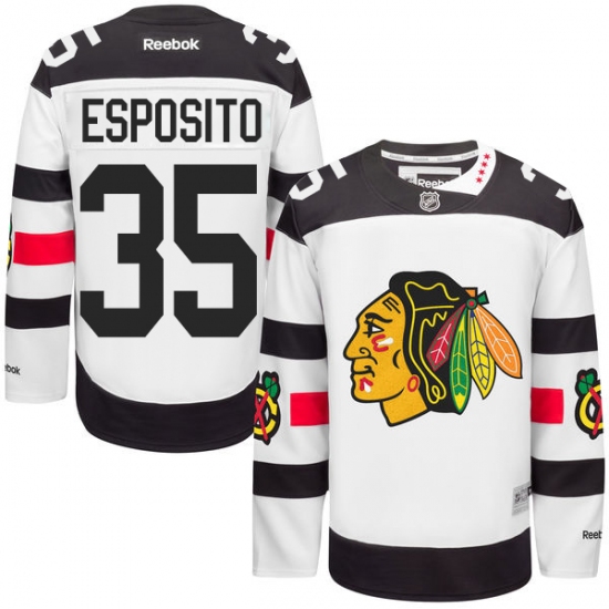 Men's Reebok Chicago Blackhawks #35 Tony Esposito Premier White 2016 Stadium Series NHL Jersey - Ujersey