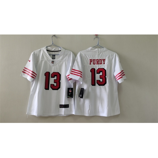 Women's San Francisco 49ers #13 Brock Purdy White 2nd Alternate Football Stitched Jersey(Run Small) - Ujersey