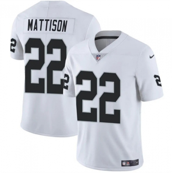 Men's Las Vegas Raiders #22 Alexander Mattison White 2024 Vapor Football Stitched Jersey - Ujersey