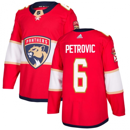 Men's Adidas Florida Panthers #6 Alex Petrovic Authentic Red Home NHL Jersey - Ujersey