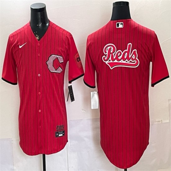 Men's Cincinnati Reds Team Big Logo Red 2026 City Connect Stadium Stitched Baseball Jersey - Ujersey