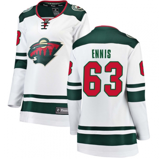 Women's Minnesota Wild #63 Tyler Ennis Authentic White Away Fanatics Branded Breakaway NHL Jersey - Ujersey