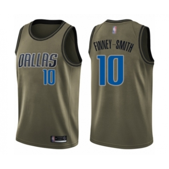 Youth Dallas Mavericks #10 Dorian Finney-Smith Swingman Green Salute to Service Basketball Jersey - Ujersey