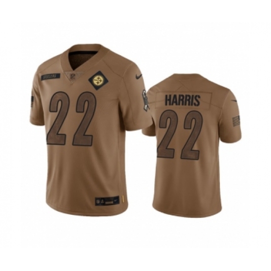 Men's Nike Pittsburgh Steelers #22 Najee Harris 2023 Brown Salute To Service Limited Football Stitched Jersey